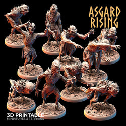 3D Printed Asgard Rising Ghouls Undead Set Round or Square Base 28mm - 32mm (Online Only)