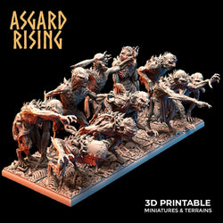3D Printed Asgard Rising Ghouls Undead Set Round or Square Base 28mm - 32mm (Online Only)