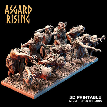 3D Printed Asgard Rising Ghouls Undead Set Round or Square Base 28mm - 32mm (Online Only)