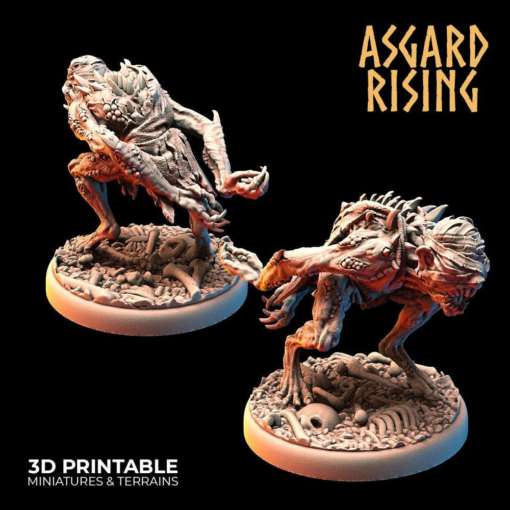 3D Printed Asgard Rising Ghouls Undead Set Round or Square Base 28mm - 32mm (Online Only)