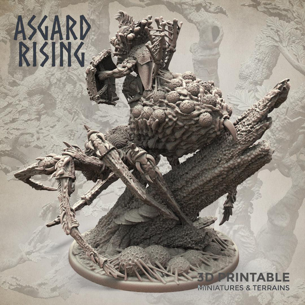 3D Printed Asgard Rising Goblin Chieftain Riding Spider 28mm-32mm Ragnarok D&D (Online Only)