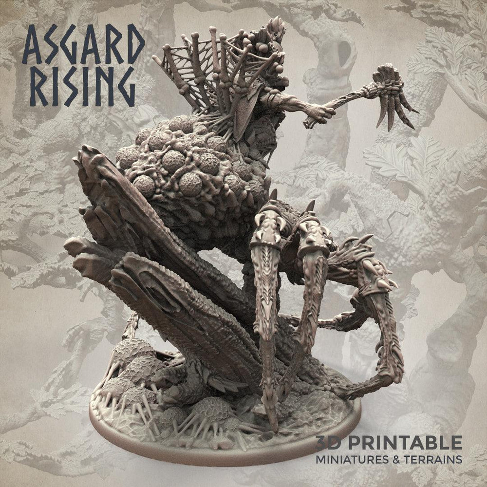 3D Printed Asgard Rising Goblin Chieftain Riding Spider 28mm-32mm Ragnarok D&D (Online Only)