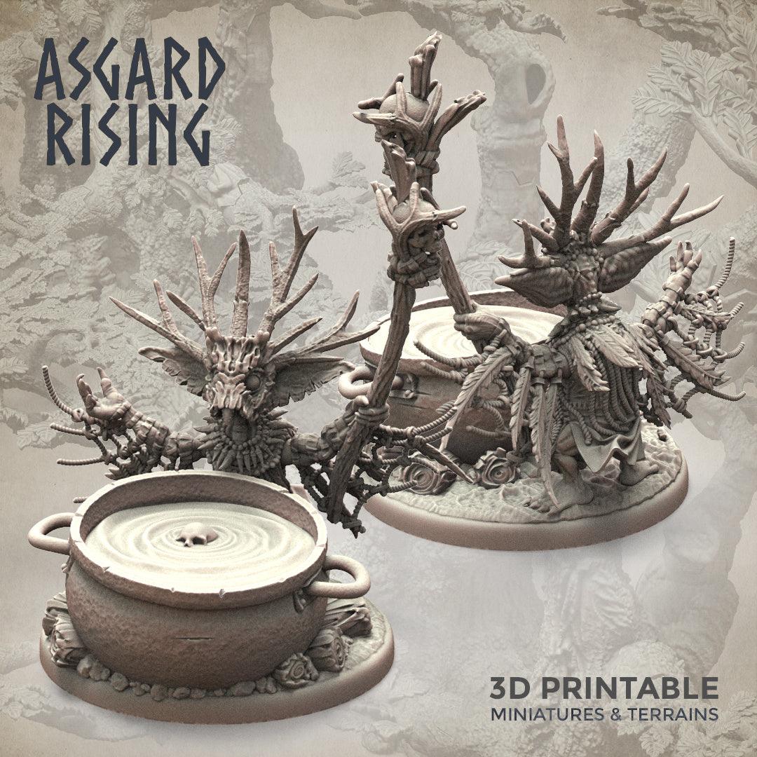 3D Printed Asgard Rising Goblin Shaman 28mm-32mm Ragnarok D&D (Online Only)