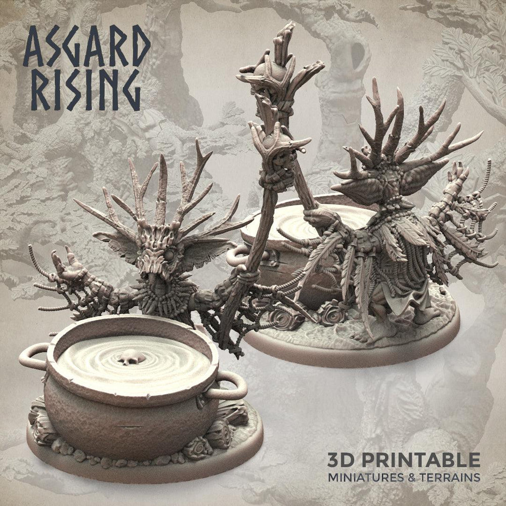 3D Printed Asgard Rising Goblin Shaman 28mm-32mm Ragnarok D&D (Online Only)