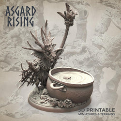 3D Printed Asgard Rising Goblin Shaman 28mm-32mm Ragnarok D&D (Online Only)