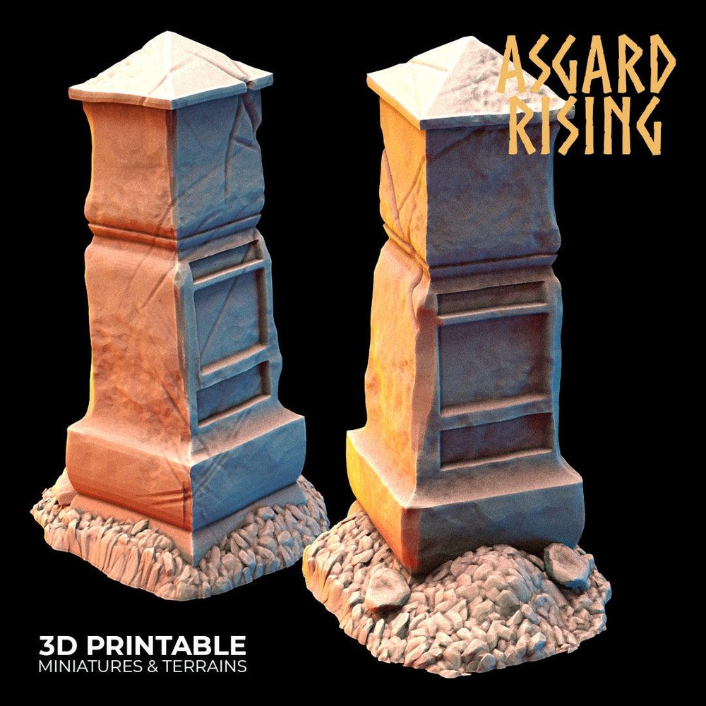 3D Printed Asgard Rising Gravestone and Tombstone Set 28mm-32mm Ragnarok D&D (Online Only)
