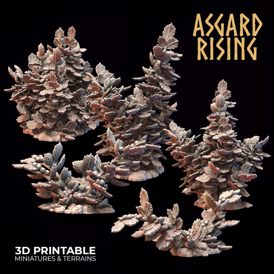 3D Printed Asgard Rising Hazel Bush Set 28 - 32mm Ragnarok D&D (Online Only)