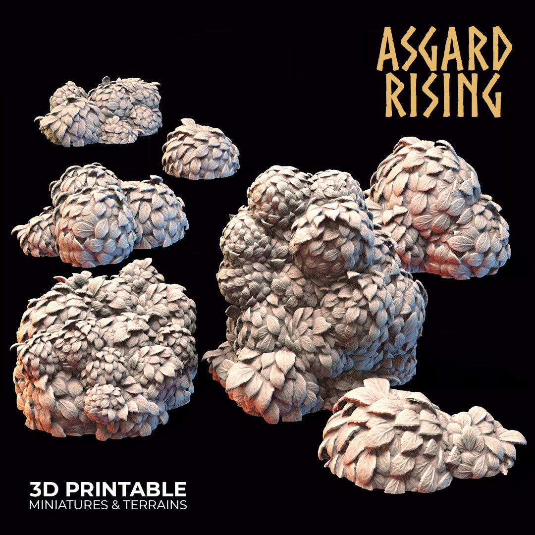 3D Printed Asgard Rising Hedge Bushes Set 28 - 32mm Ragnarok D&D (Online Only)