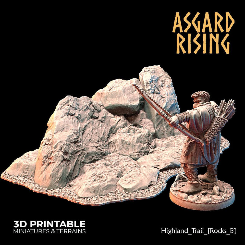 3D Printed Asgard Rising Highland Trail Terrain Set 28 32 mm Wargaming DnD (Online Only)