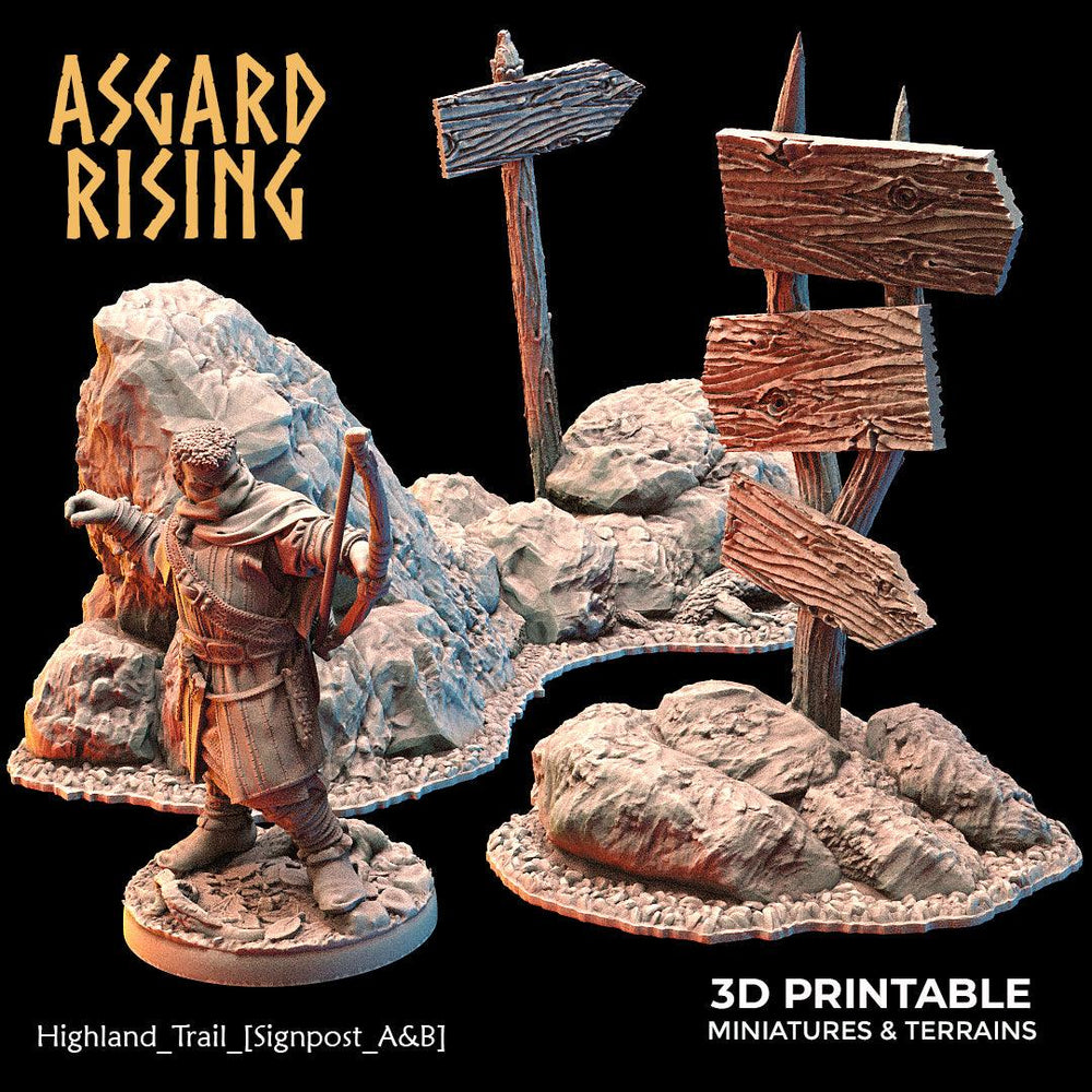 3D Printed Asgard Rising Highland Trail Terrain Set 28 32 mm Wargaming DnD (Online Only)