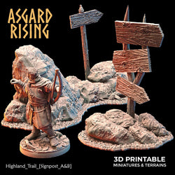 3D Printed Asgard Rising Highland Trail Terrain Set 28 32 mm Wargaming DnD (Online Only)
