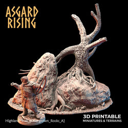 3D Printed Asgard Rising Highland Trail Terrain Set 28 32 mm Wargaming DnD (Online Only)