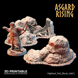 3D Printed Asgard Rising Highland Trail Terrain Set 28 32 mm Wargaming DnD (Online Only)
