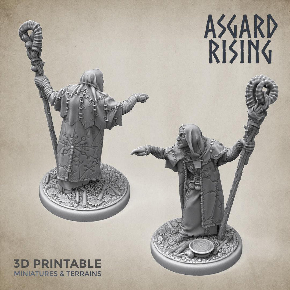 3D Printed Asgard Rising Hofgothi Shaman Seer Wizard | 32mm D&D (Online Only)