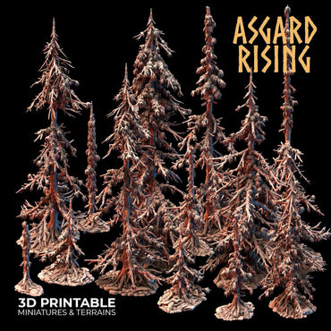 3D Printed Asgard Rising Infected Conifers Spruce Modular Forest Set 28mm 32mm D&D (Online Only)
