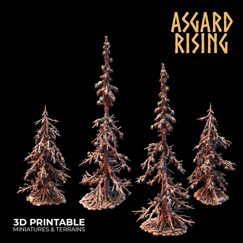 3D Printed Asgard Rising Infected Conifers Spruce Modular Forest Set 28mm 32mm D&D (Online Only)