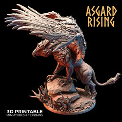 3D Printed Asgard Rising King of all Creatures Griffin Set - 32mm D&D (Online Only)
