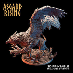 3D Printed Asgard Rising King of all Creatures Griffin Set - 32mm D&D (Online Only)