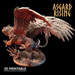 3D Printed Asgard Rising King of all Creatures Griffin Set - 32mm D&D (Online Only)