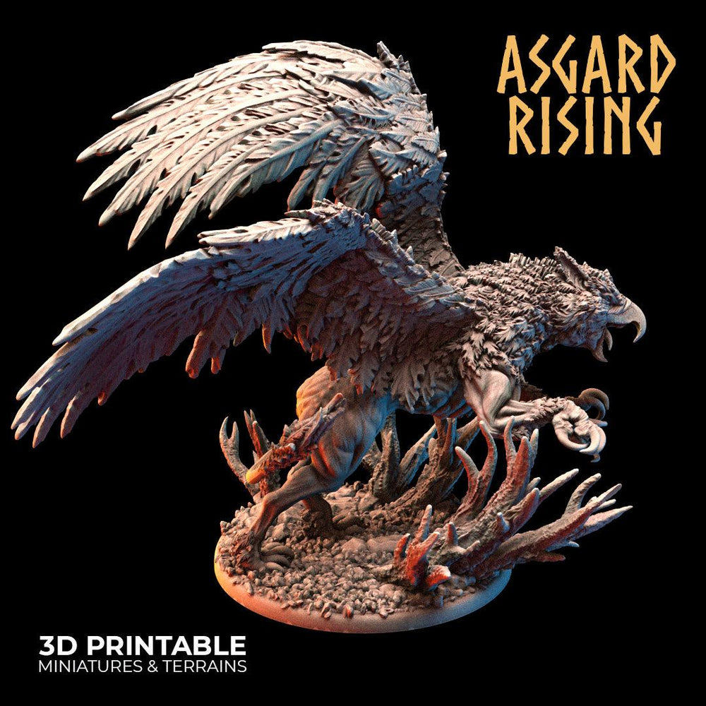 3D Printed Asgard Rising King of all Creatures Griffin Set - 32mm D&D (Online Only)