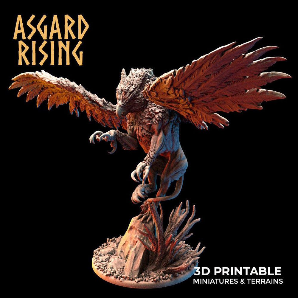 3D Printed Asgard Rising King of all Creatures Griffin Set - 32mm D&D (Online Only)