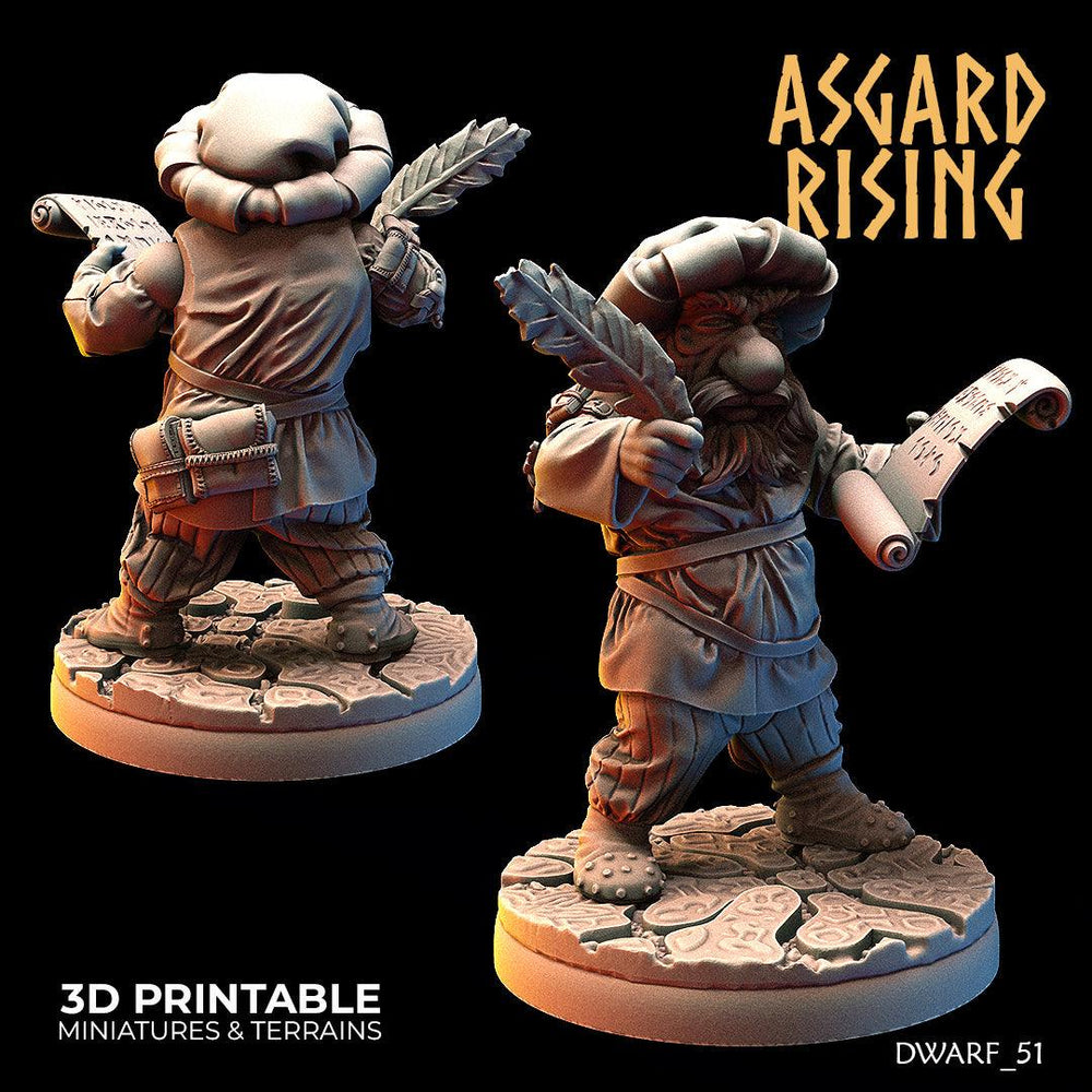 3D Printed Asgard Rising Male Dwarven Townsfolk Modular Set 28mm - 32mm (Online Only)