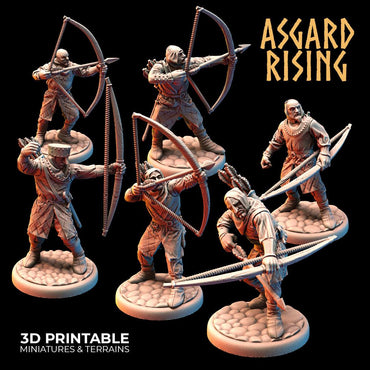 3D Printed Asgard Rising Medieval Bowmen Set 28mm - 32mm Ragnarok D&D (Online Only)