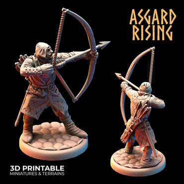 3D Printed Asgard Rising Medieval Bowmen Set 28mm - 32mm Ragnarok D&D (Online Only)