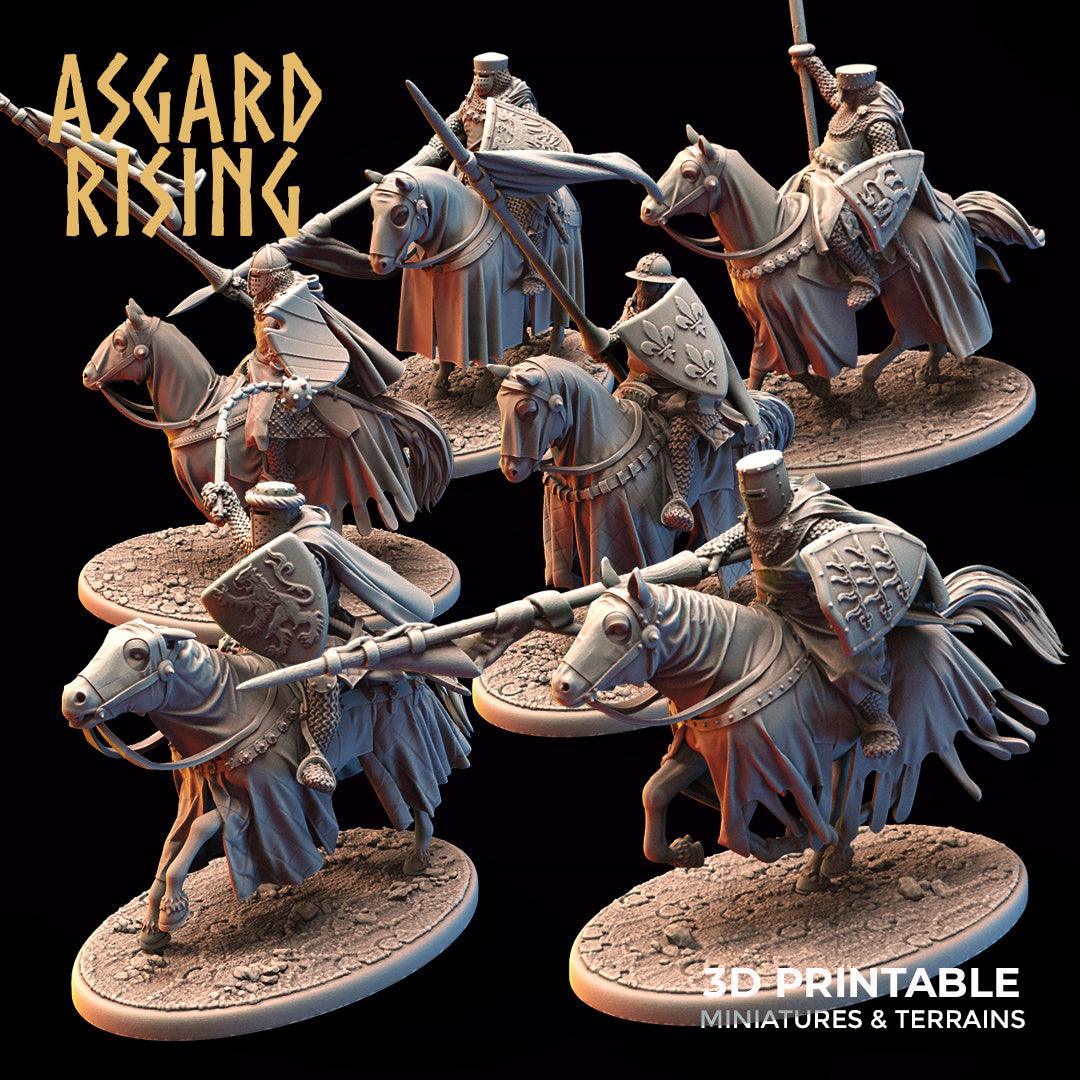 3D Printed Asgard Rising Medieval Heavy Calvary Set 28mm - 32mm Ragnarok D&D (Online Only)