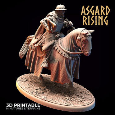 3D Printed Asgard Rising Medieval Heavy Calvary Trumpeter 32mm Ragnarok D&D (Online Only)