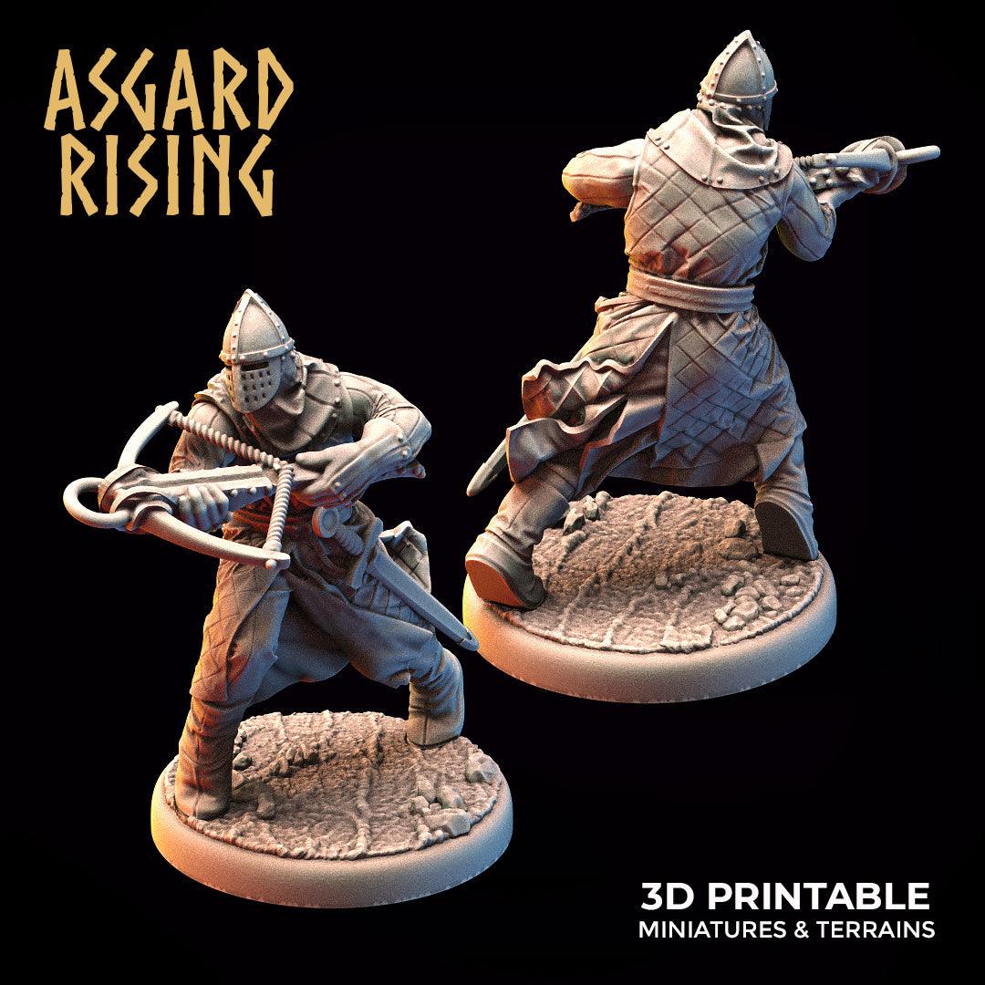 3D Printed Asgard Rising Medieval Knight Crossbowman 32mm Ragnarok D&D (Online Only)