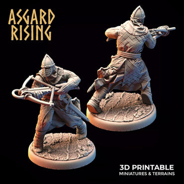 3D Printed Asgard Rising Medieval Knight Crossbowman 32mm Ragnarok D&D (Online Only)