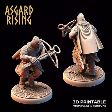 3D Printed Asgard Rising Medieval Knight Running Crossbowman 32mm Ragnarok D&D (Online Only)
