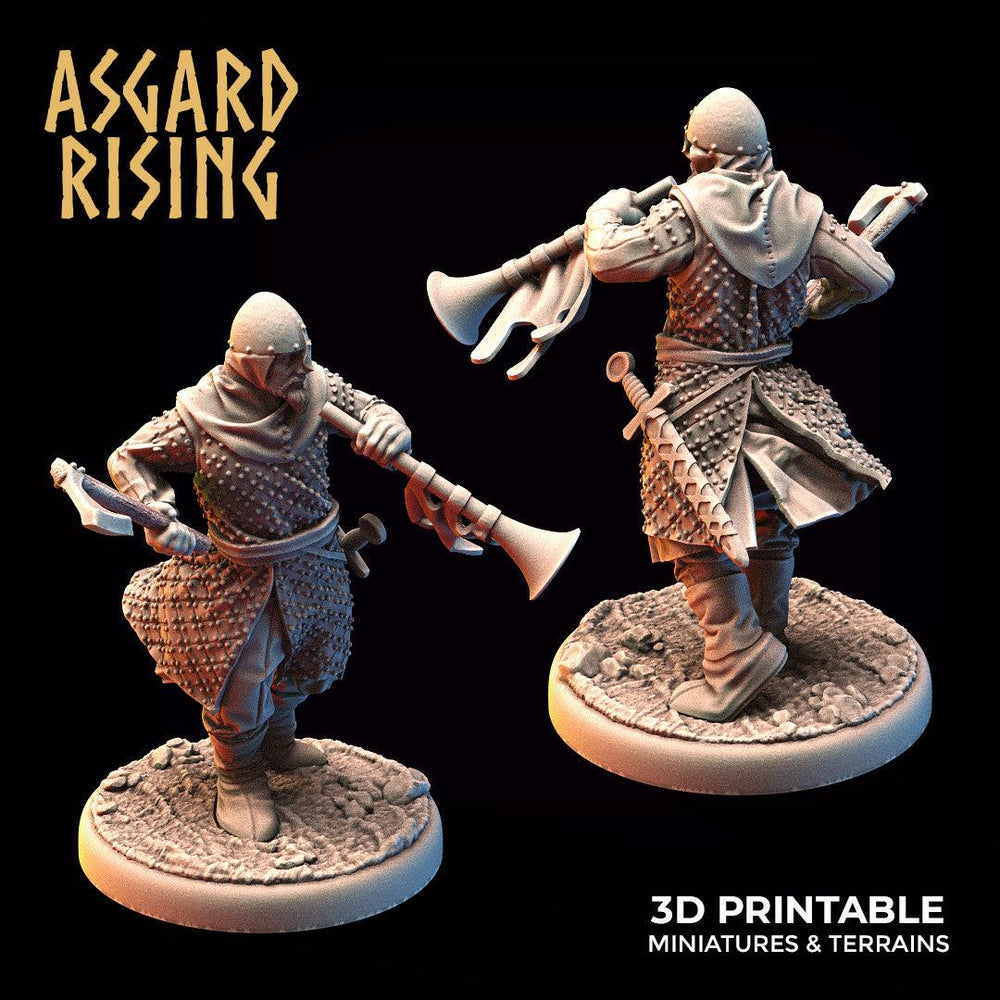 3D Printed Asgard Rising Medieval Knight Trumpeter 32mm Ragnarok D&D (Online Only)