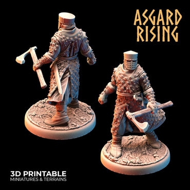 3D Printed Asgard Rising Medieval Knights Set 28mm - 32mm Ragnarok D&D (Online Only)