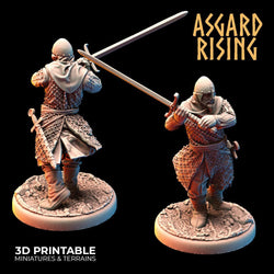 3D Printed Asgard Rising Medieval Knights Set 28mm - 32mm Ragnarok D&D (Online Only)