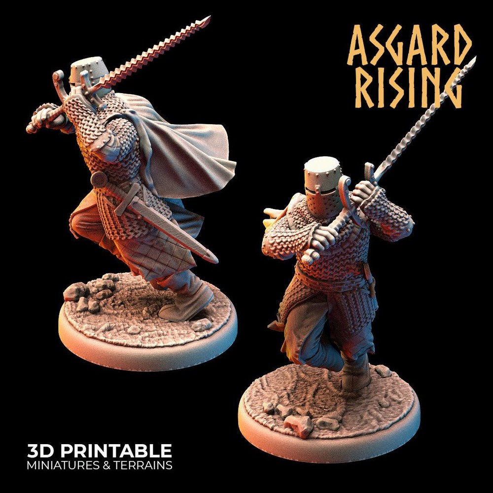 3D Printed Asgard Rising Medieval Knights Set 28mm - 32mm Ragnarok D&D (Online Only)