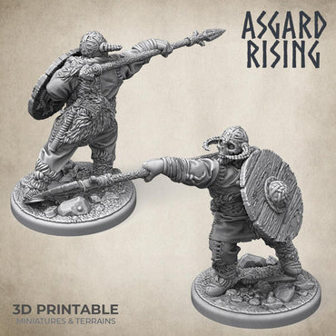 3D Printed Asgard Rising Midgard Viking Shieldman #2 28mm-32mm Ragnarok (Online Only)