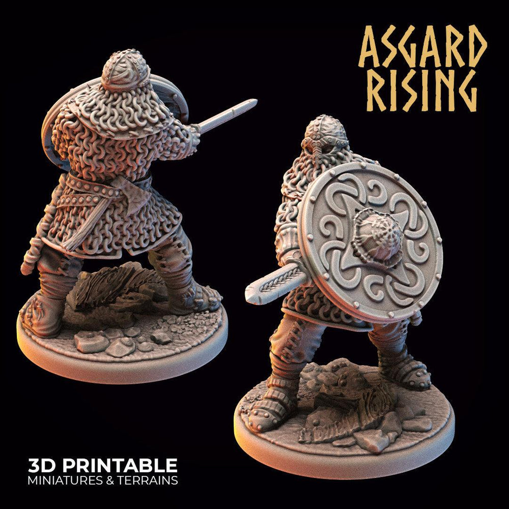 3D Printed Asgard Rising Midgard Viking Shieldman Set 28 32 mm Wargaming DnD (Online Only)