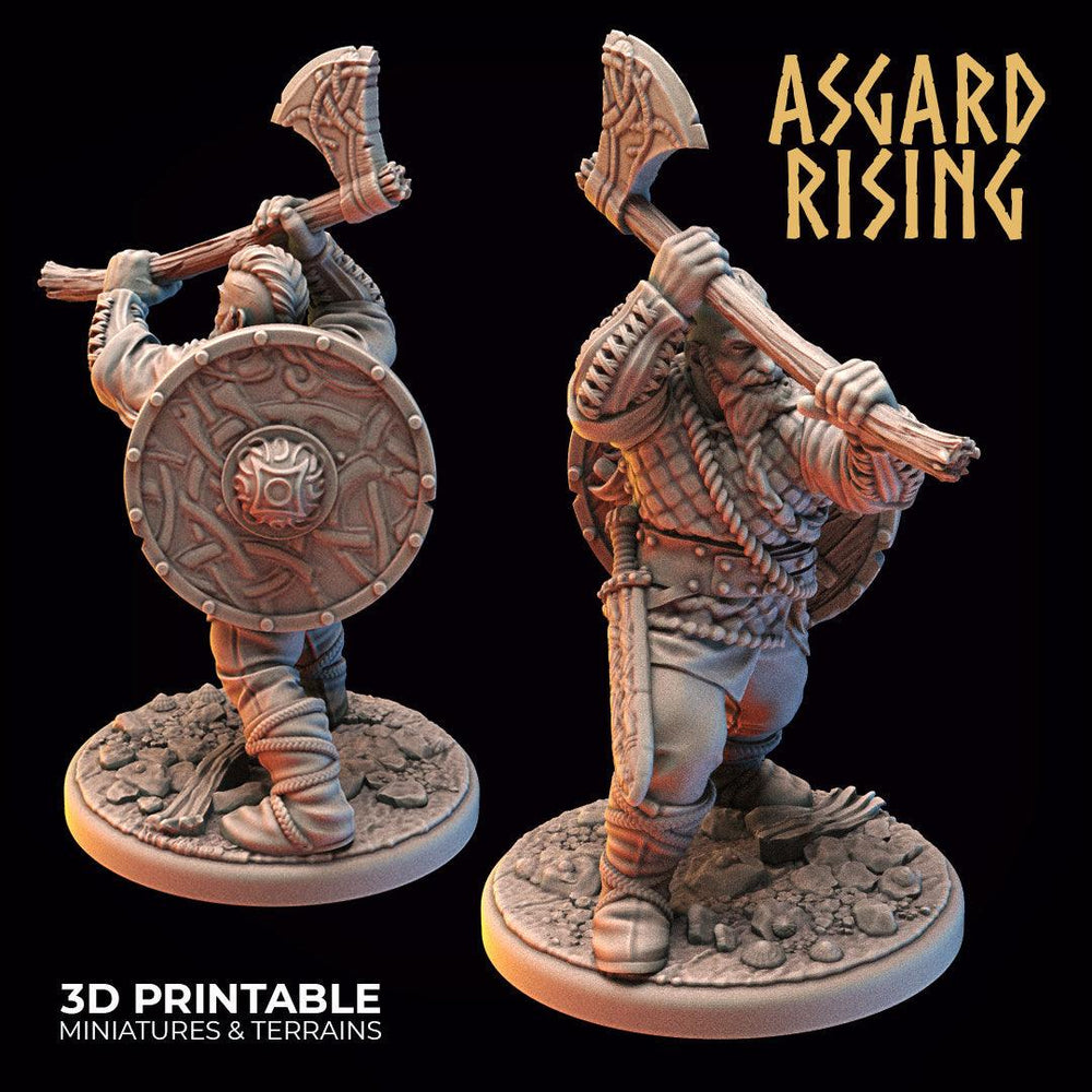 3D Printed Asgard Rising Midgard Viking Shieldman Set 28 32 mm Wargaming DnD (Online Only)