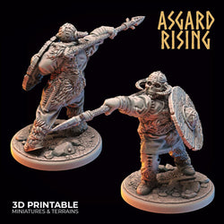 3D Printed Asgard Rising Midgard Viking Shieldman Set 28 32 mm Wargaming DnD (Online Only)