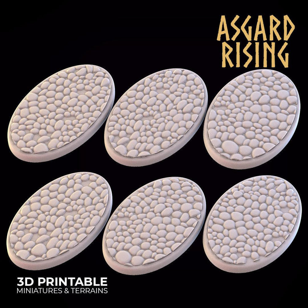 3D Printed Asgard Rising Pavement Oval Base Set 35x60mm  - 32mm D&D (Online Only)
