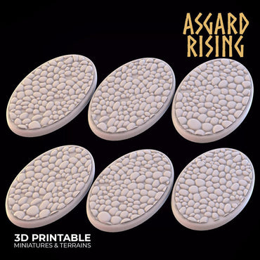 3D Printed Asgard Rising Pavement Oval Base Set 35x60mm  - 32mm D&D (Online Only)