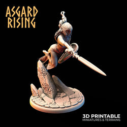 3D Printed Asgard Rising Rangrid the Phantom Lady 28 32 mm Wargaming DnD (Online Only)