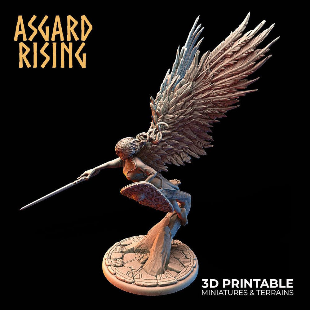 3D Printed Asgard Rising Rangrid the Winged Valkyrie 28 32 mm Wargaming DnD (Online Only)