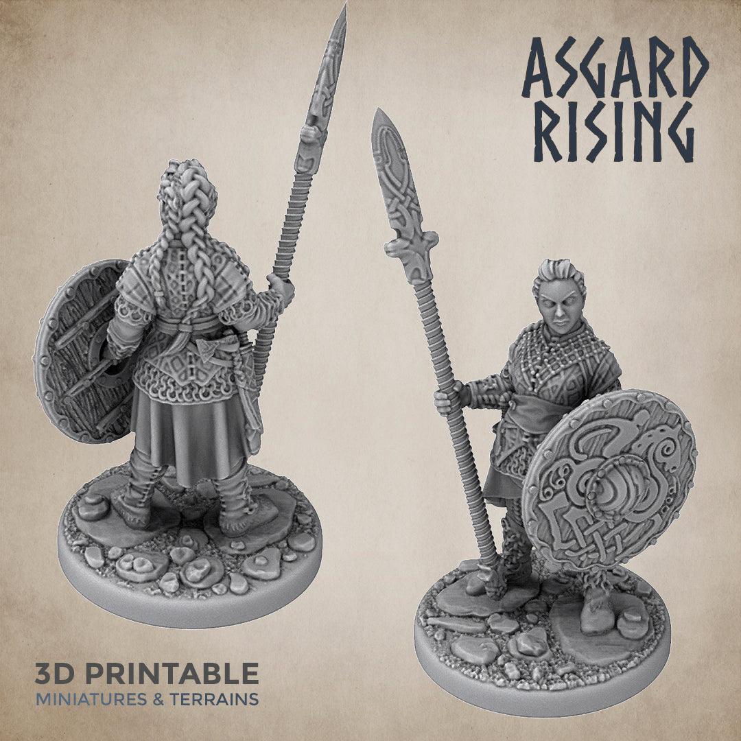 3D Printed Asgard Rising Resin Shield Maiden 28mm-32mm Ragnarok D&D (Online Only)
