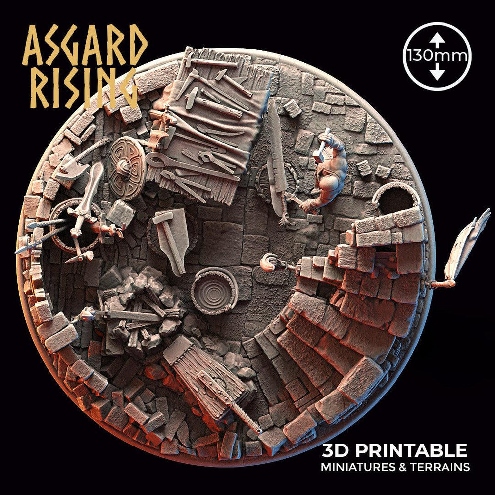 3D Printed Asgard Rising Riddle of Steel Diorama Blacksmith 28mm 32mm Ragnarok D&D (Online Only)