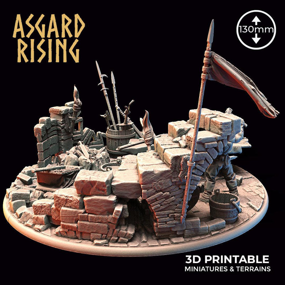 3D Printed Asgard Rising Riddle of Steel Diorama Blacksmith 28mm 32mm Ragnarok D&D (Online Only)