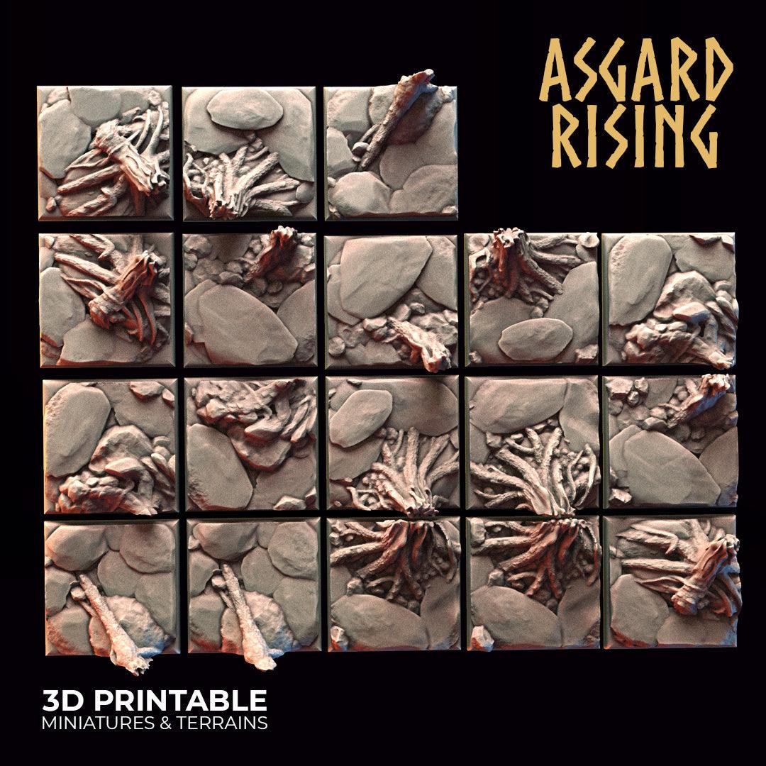3D Printed Asgard Rising Road Trail Square Base Set 20 25 28 32 mm D&D (Online Only)