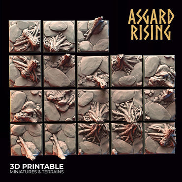 3D Printed Asgard Rising Road Trail Square Base Set 20 25 28 32 mm D&D (Online Only)